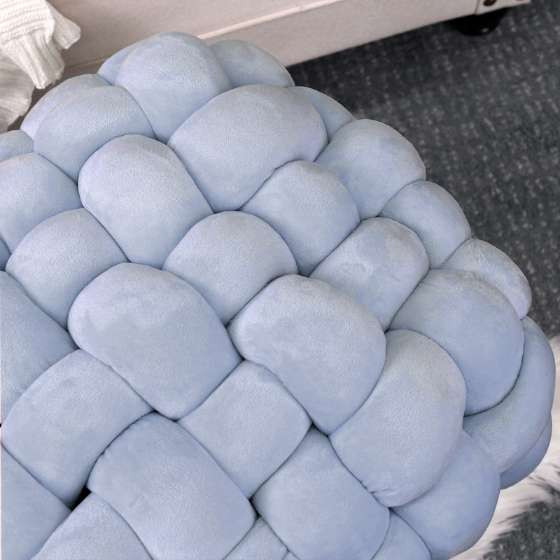 Opheim Velvet Ottoman, Lilac Gray Velvet