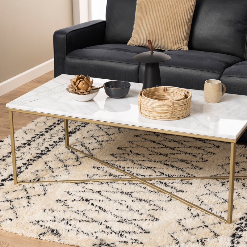 Coffee Table with White Marble Top