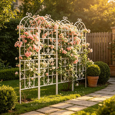 4 Pack Metal Garden Trellis 71" X 19.7" Rustproof Trellis