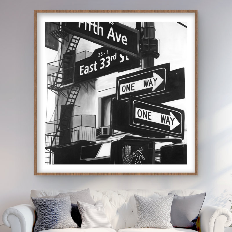 Impression de panneaux New York City - décor encadré blanc mat, H 48 po x l 48 po