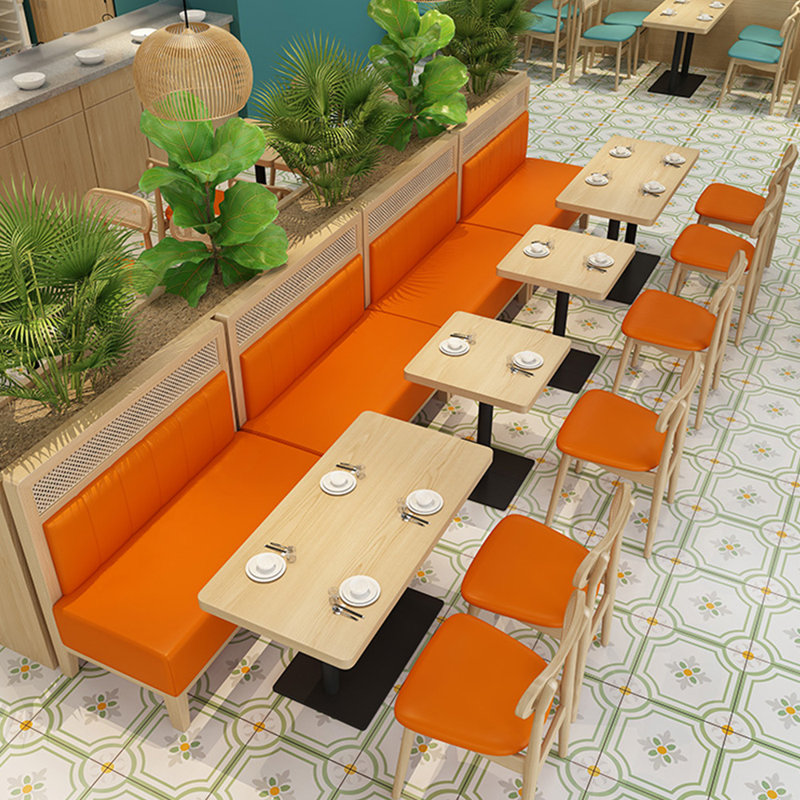 Banc rembourré élégant en similicuir, Orange