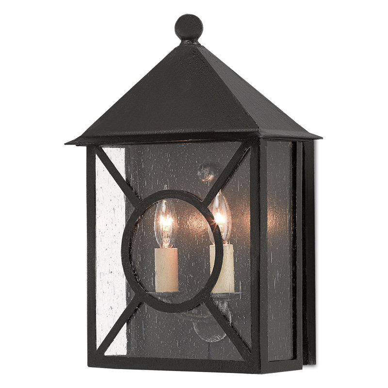 Ripley Outdoor Wall Lantern, Midnight, 15.25" H x 10.5" W x 8" D