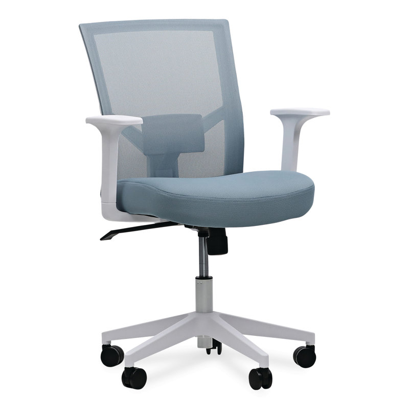 Seafoam Blue Mesh Back Task Chair with White Frame