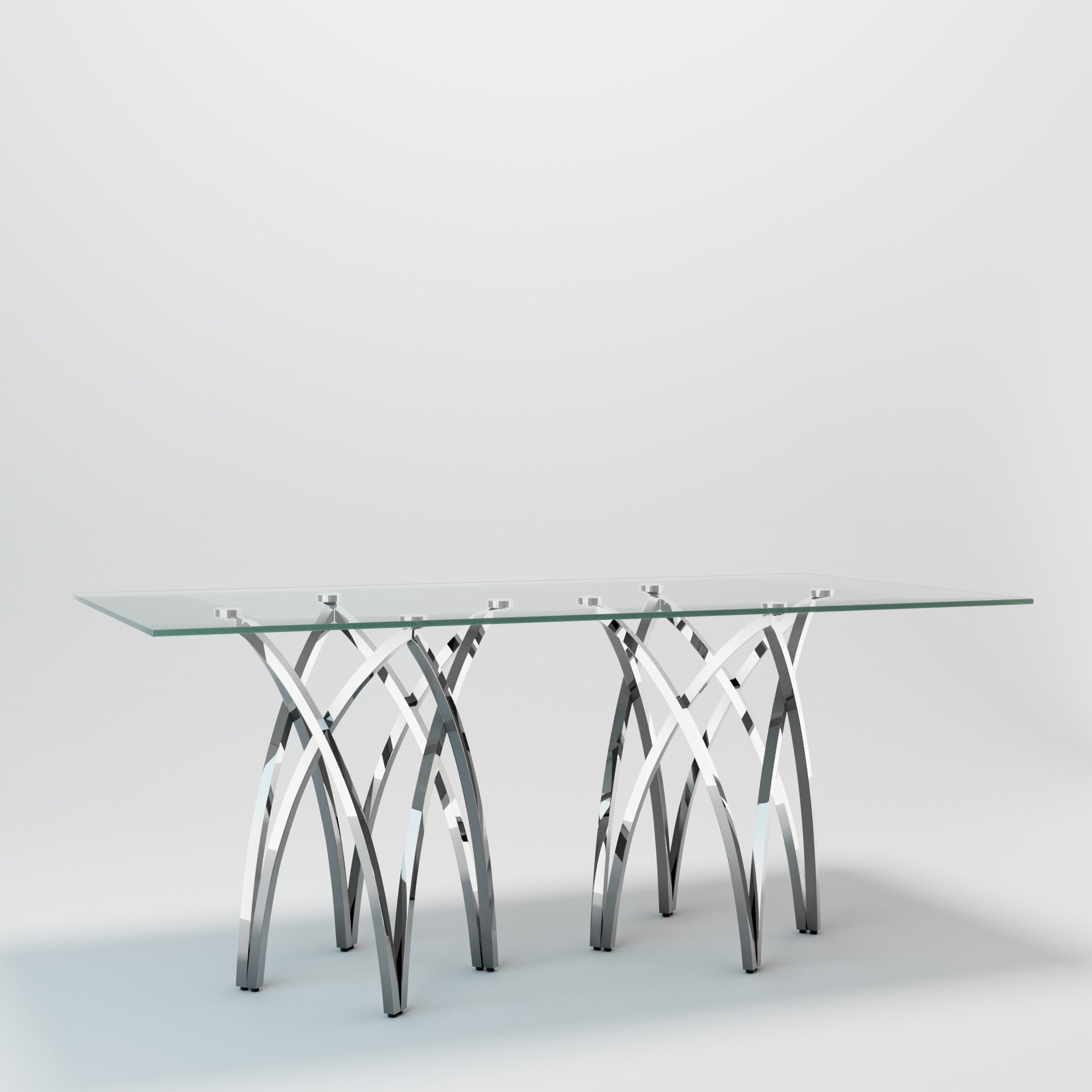 Orren Ellis Glass Dining Table With Silver Mirror Base | Wayfair