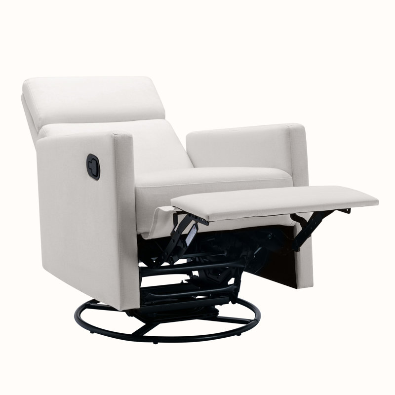 Glider Swivel Recliner Chair, Beige Linen