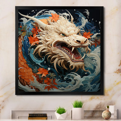 Vague de dragon japonais au large de Kanagawa I - Dragons, art mural