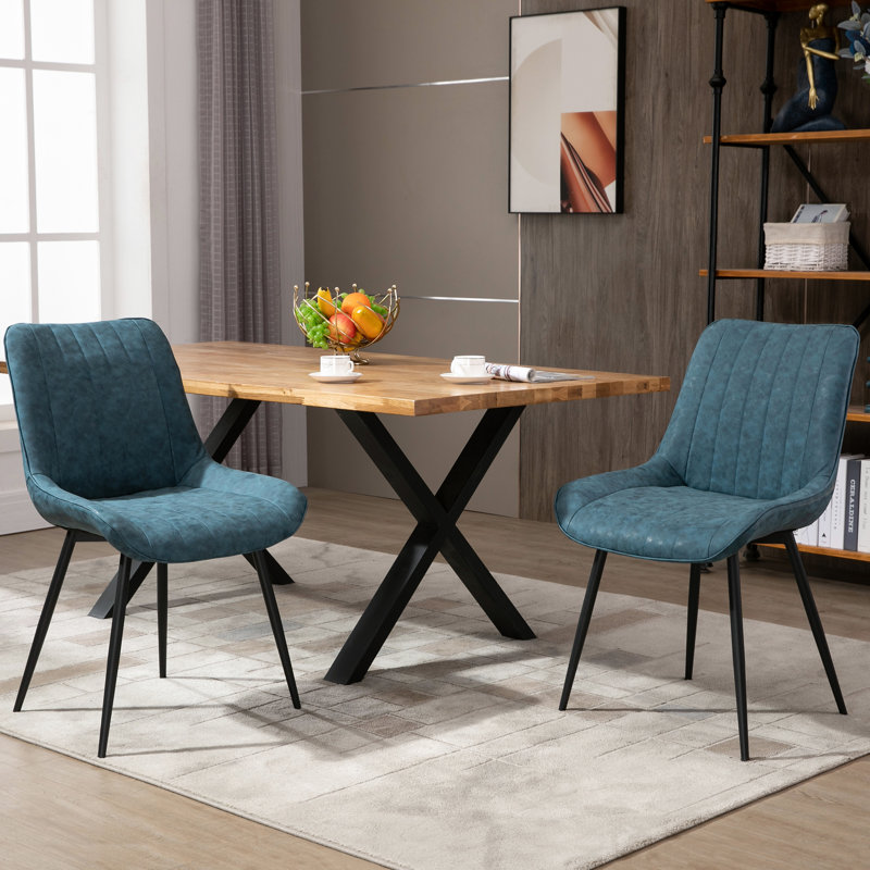Chaise d'appoint rembourré, Bleu
