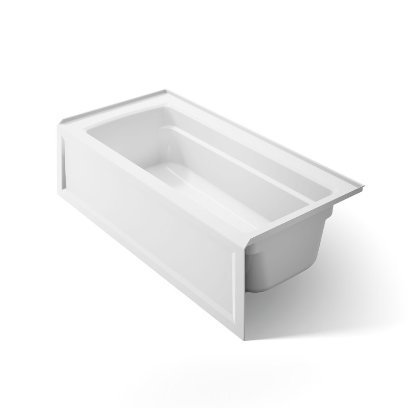 Archer 66" x 32" Soaking Bathtub, White, Right