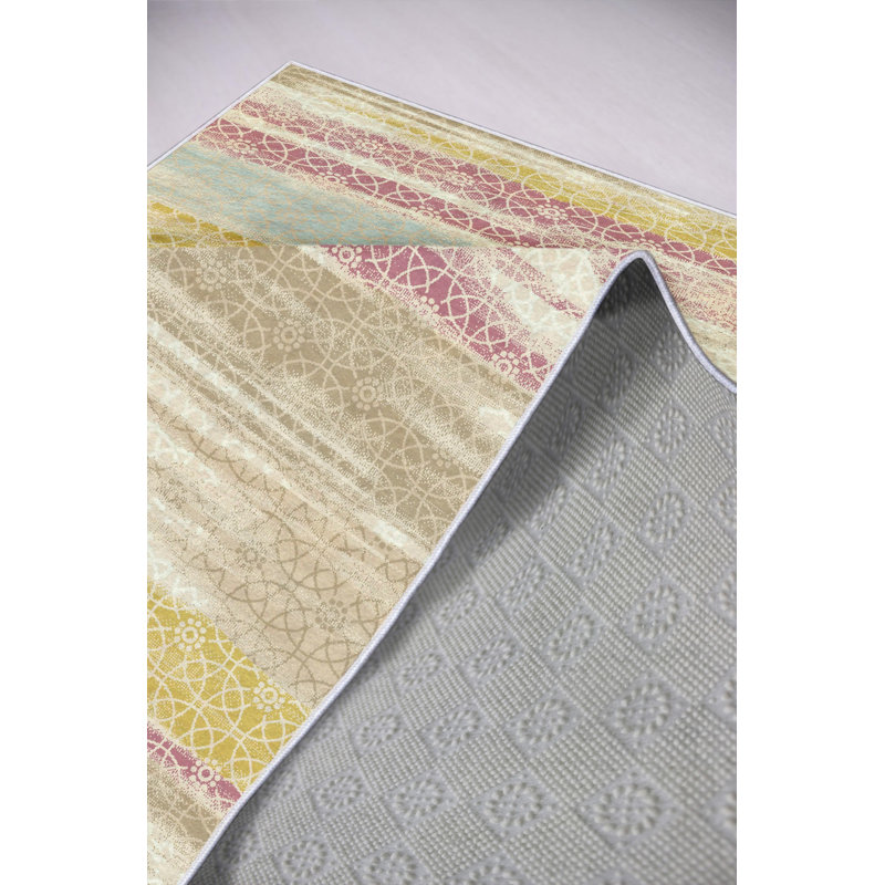 Stylish Hall Carpet (3.3 x 6.6 ft), 100% Polyester, 650 g/m² | Antibacterial, Eco-Friendly, Non-Slip PVC Dot Underside, 0.2 in Pile Height | Machine Washable, Perfect for Living Rooms & Entryways, Durable & Easy Care