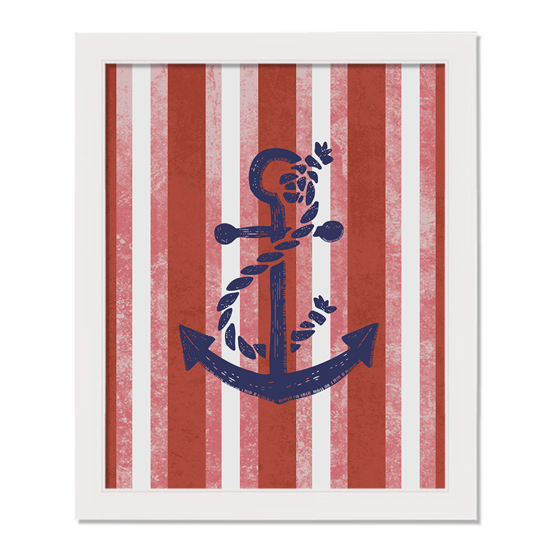 Red Stripes and Anchor - cadre photo, impression
