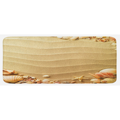 Beach Kitchen Mat Sand With Sea Shells