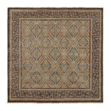 Rug & Kilim’S Chinese Dynastic Square Rug In Beige-Brown And Blue Patterns