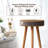 Smart Tall End Table With Bluetooth, Wireless Charger & Led Light