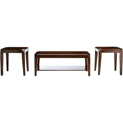 Xhesika Coffee Table,3 Pieces Coffee Table Set, Rectangular Leg Coffee Table
