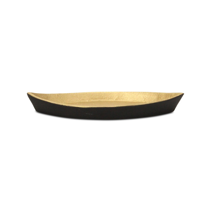 Saoirse Cast Iron Boat Dish, Gold/Black