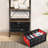 Collapsible Crate, 55L Foldable Plastic Milk Crate with Side Handles, Heavy Duty Stackable Containers Folding Storage Baskets for Food, Drinks, Books, Tools, Red-1000962045