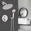 Système de douche rond moderne, pomme de douche à pluie avec douchette, ensemble de robinet de douche-114795835
