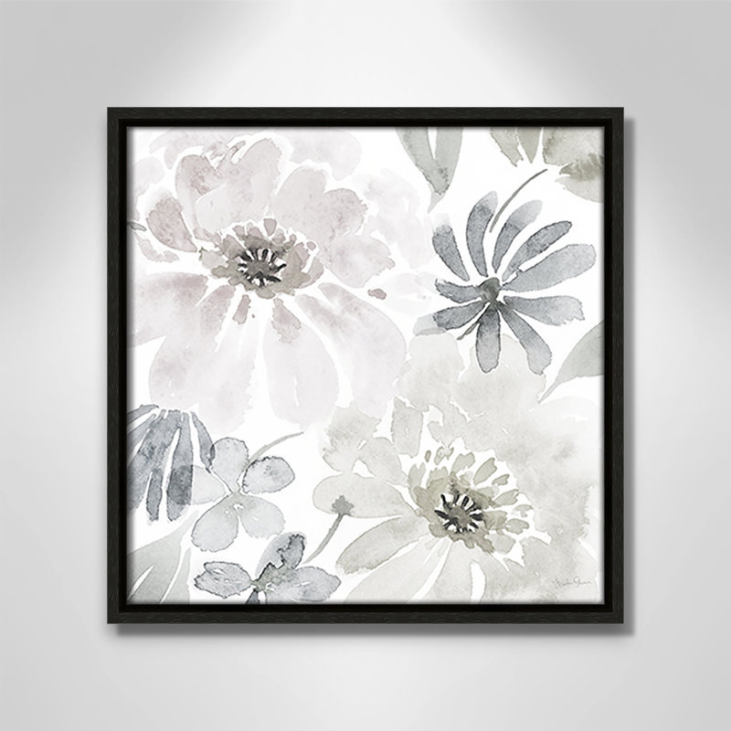 «Soft Bloom», reproduction encadrée sur toile par Kourtni Gunn, Espresso, H 13,5 po x l 13,5 po x P 2 po