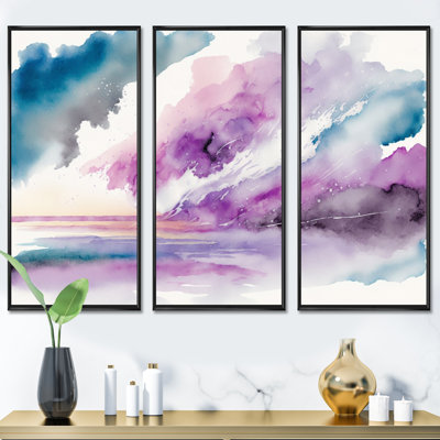 " Violet Storm At The Horizon I " 3 - Pieces