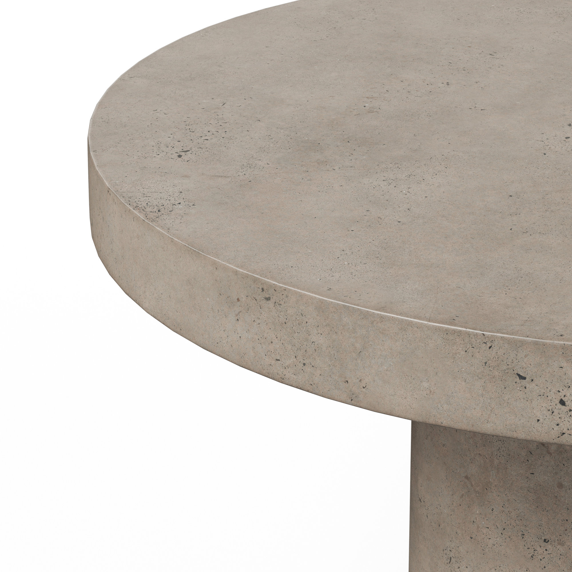 Kareen Concrete Pedestal Dining Table, 47.25" Round, Counter Table (36.25" Height), Dark Gray