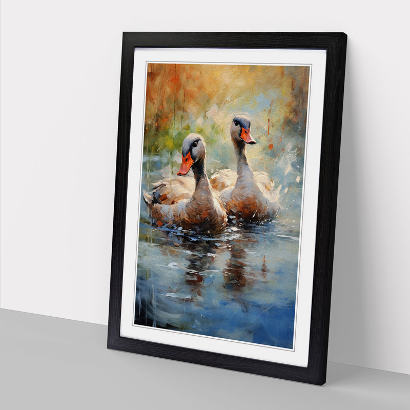 Goose Impressionism Art - Framed Print