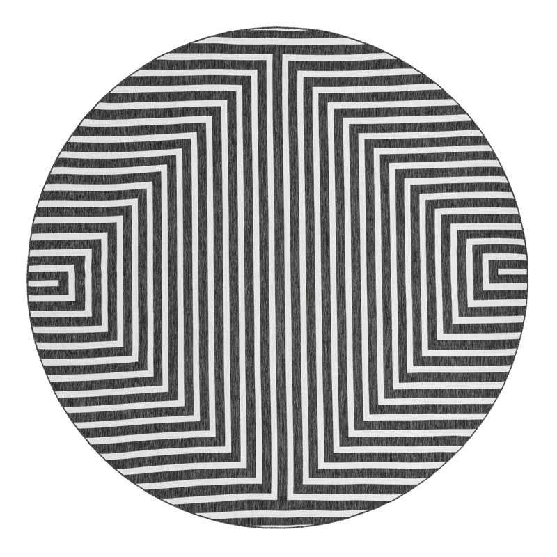 Geometric Indoor / Outdoor Rug, Round 12'