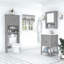 Ensemble de meuble-lavabo simple avec miroir 