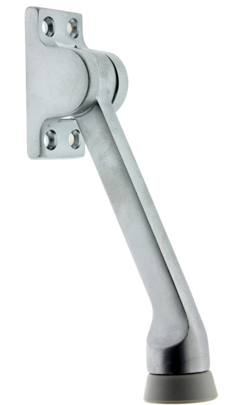 Solid Brass Kick Stop, Satin Chrome