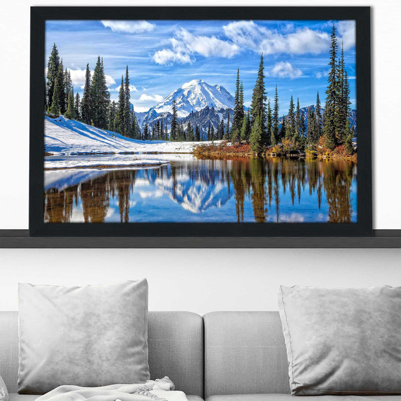 Mont Rainier Vista par - photographie, Cadre espresso, H 33,5 po x l 49,5 po x P 1 po