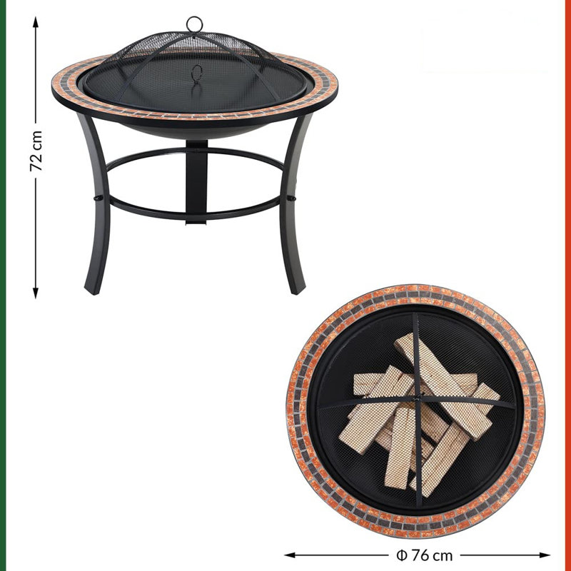 Sais Round Metal Wood Burning Smokeless Fire Pit