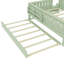 Double avec bibliothèque intégrée et petit escalier, rails de sécurité de haute qualité et lit gigogne, vert avocat-121067100-121067103