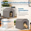 Niche pour chien portable en résine 25,84 po (brun clair / gris)-404339774