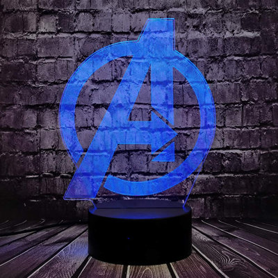 Avengers Logo Illusion LED Lamp, 3D Light Experience