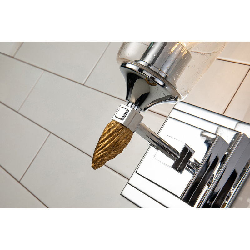 Meuble-lavabo 1 lumière Stidham Vetiver, Argenté/doré