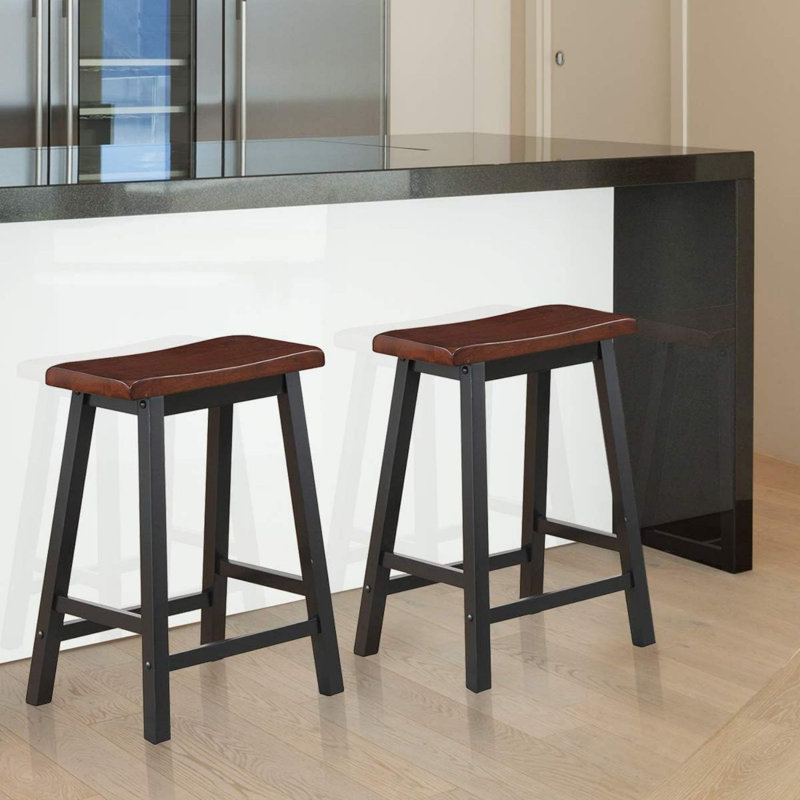 Counter Stool with Metal Frame, Brown/Black