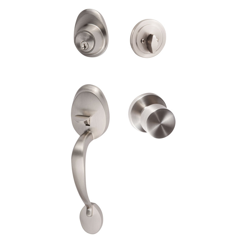 Ensemble de poignée Alta, Nickel satiné, Réversible, Bouton de Bergue