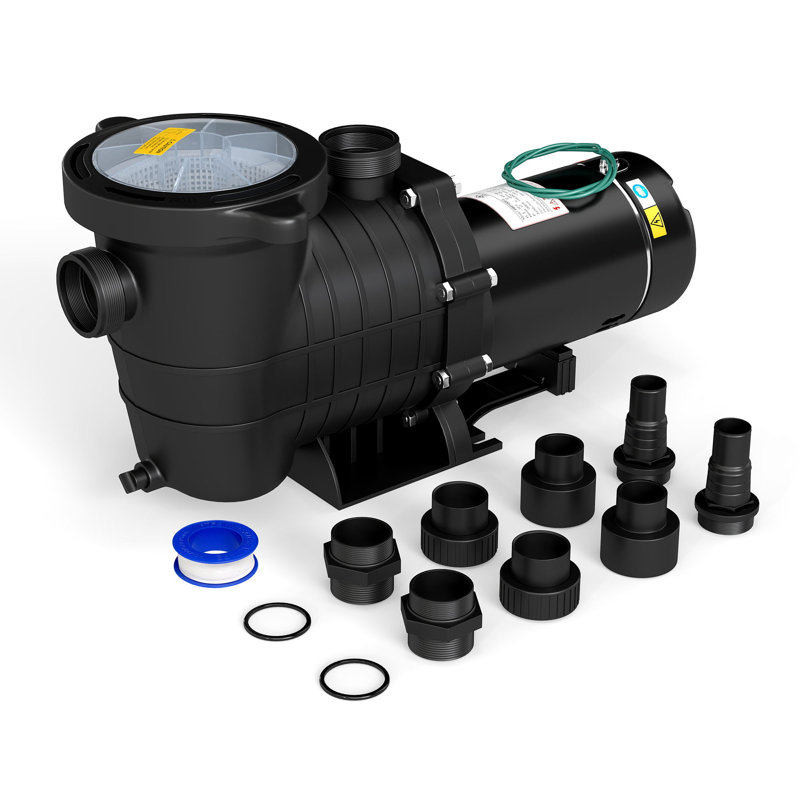 Pompe de piscine 2,0 HP 1500 W, double tension 110-120 / 220-240 V, 60 Hz, noir