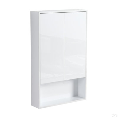 Bathroom Storage Cabinet,Soft Close Drawer,Glossy White