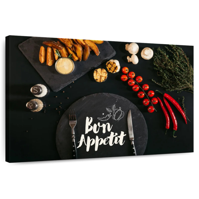 Tergel Black Bon Appetit, 20" H x 30" W
