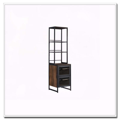 Narrow Bookcase, Brown Finish