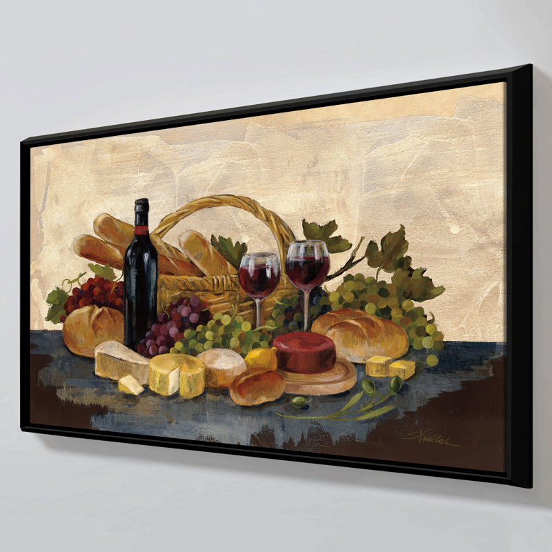 "Tuscan Evening Wine" par Silvia Vassileva, reproduction sur toile dans un cadre flottant, H 31,5 po x l 51,5 po