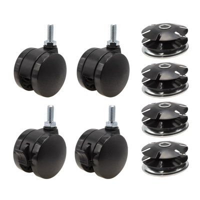 2 in. Black Furniture Swivel Brake Caster for 2 in. Round