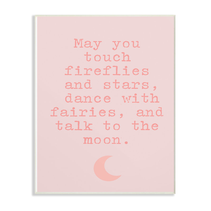 Fireflies étoiles et justesse avec motif rose lune Hendricks, H 13 po x l 19 po x P 0,5 po, Plaque murale