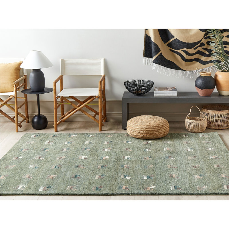 Loni Animal Print Wool Hand Woven Area Rug, Rectangle 160 x 230cm