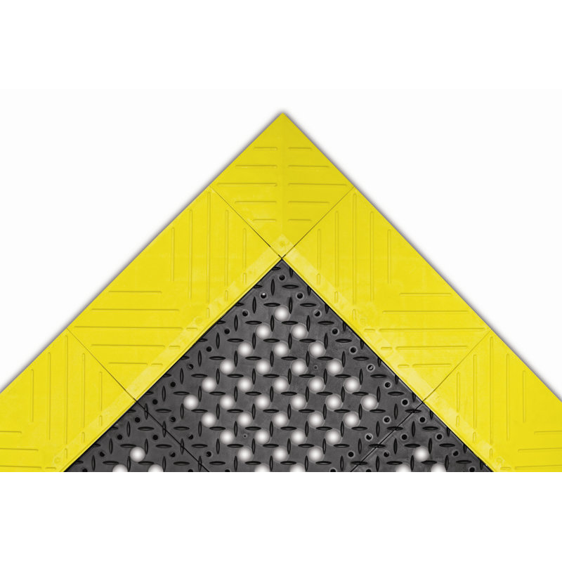 Design By AKRO Garage Flooring, Black/Yellow, Rectangle 2'6" x 3'
