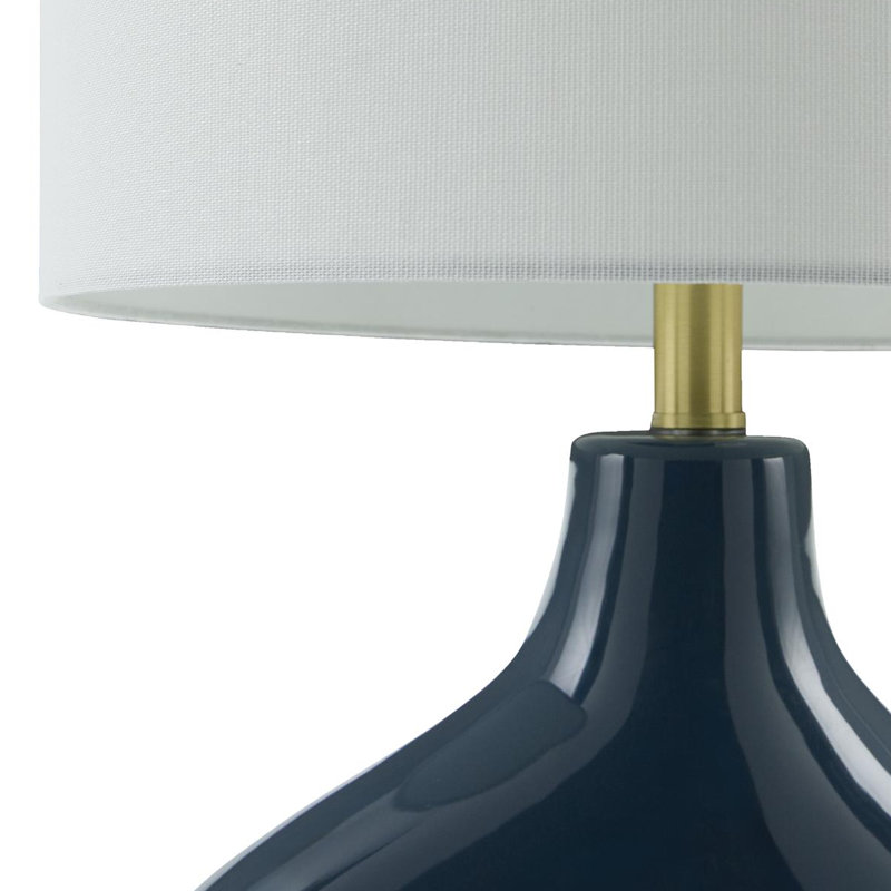 Lampe de table en céramique Arlis, Bleu très foncé