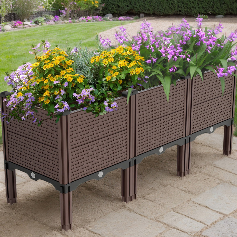 Boîte à fleurs d'extérieur en polypropylène pour légumes, fleurs et herbes