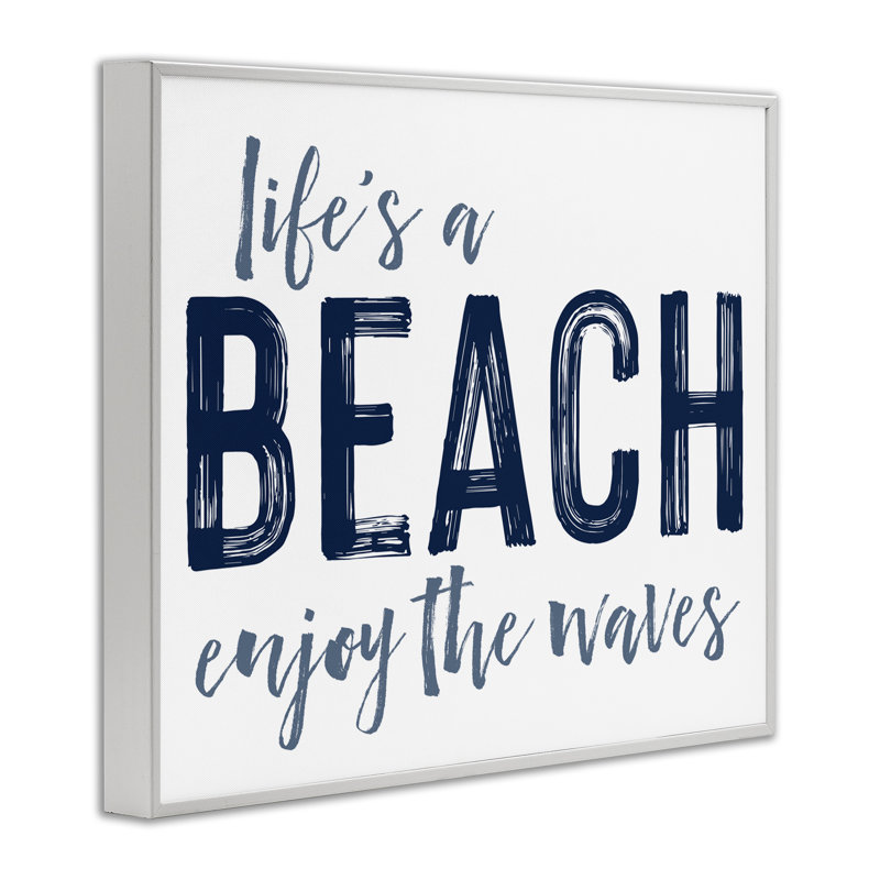 Giclée encadrée «Summer Wonders Enjoy Waves», design avec lettres et doublure, H 11 po x l 14 po