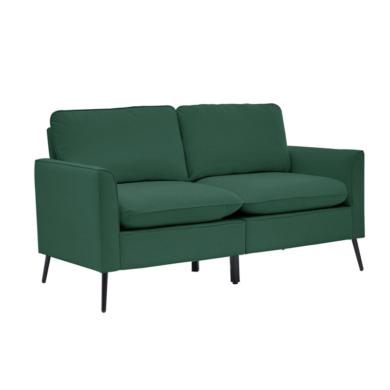 Causeuse en cuir rembourré TS Cat, Similicuir vert