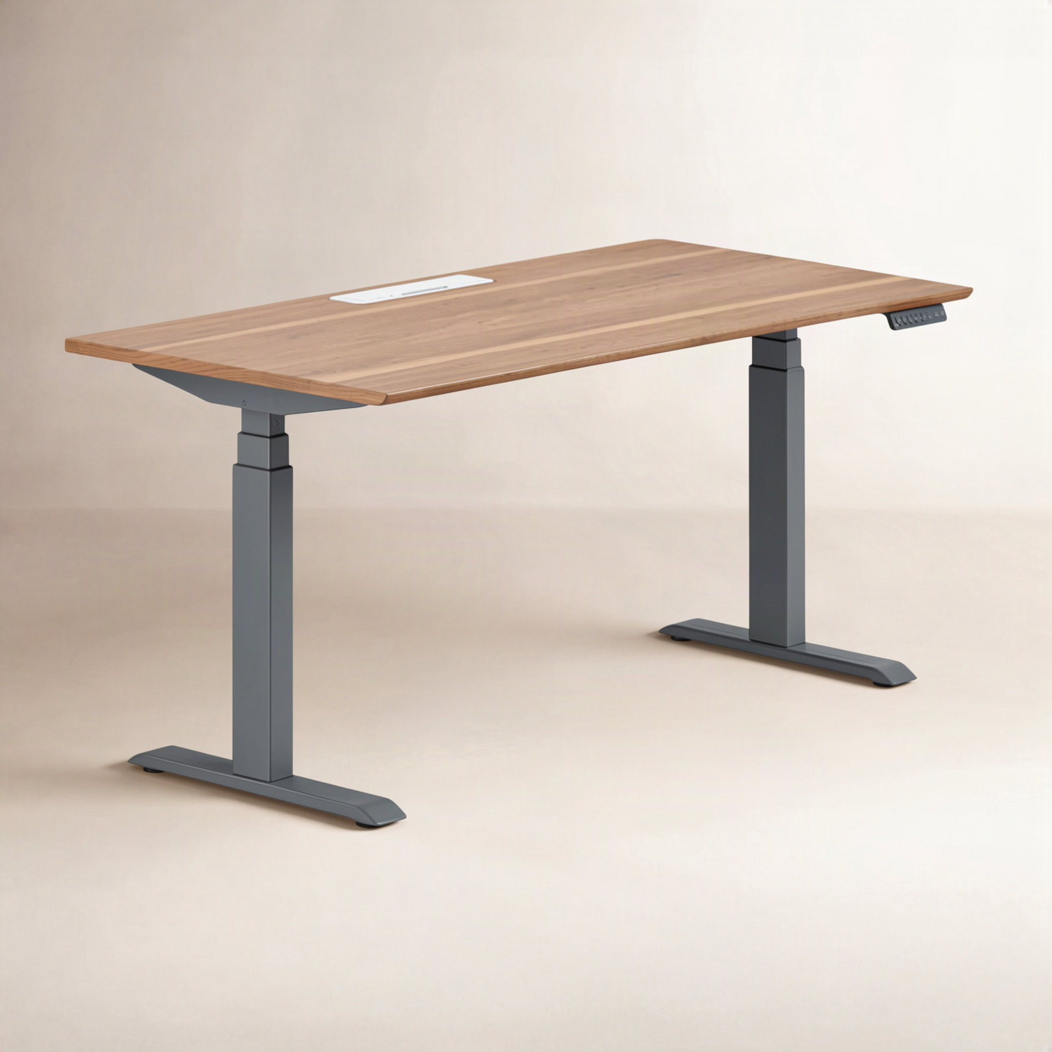 Standing Desk, 52" H x 60" W x 30" D, Charcoal, Walnut